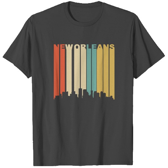 Retro New Orleans Louisiana Downtown Skyline T Shirts