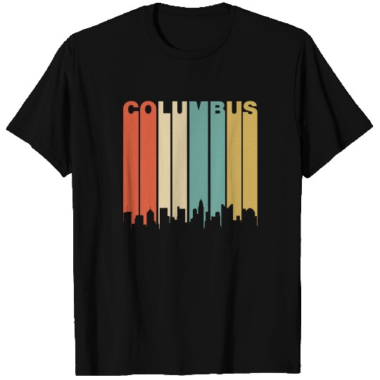 Retro Columbus Ohio Cityscape Downtown Skyline T Shirts