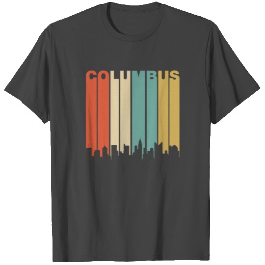 Retro Columbus Ohio Cityscape Downtown Skyline T Shirts