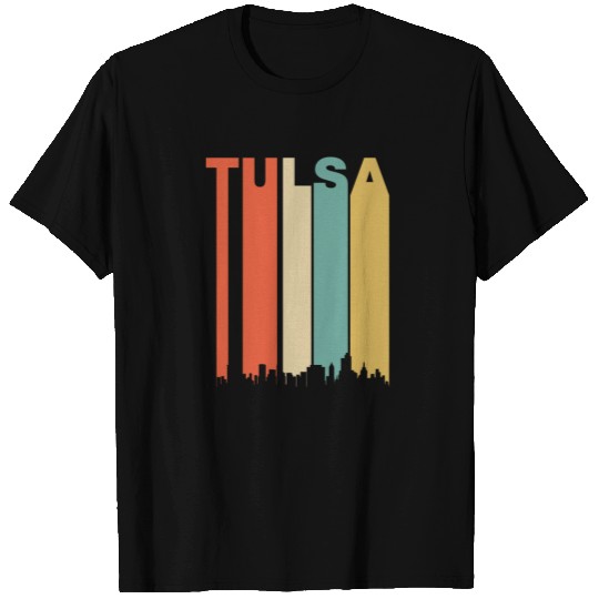 Retro Tulsa Oklahoma Cityscape Downtown Skyline T Shirts