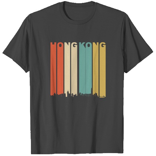 Retro Hong Kong China Cityscape Downtown Skyline T Shirts