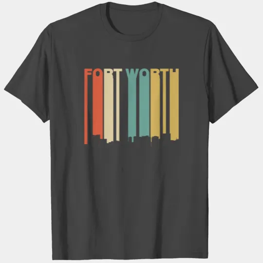 Vintage 1970's Style Fort Worth Texas Skyline T Shirts