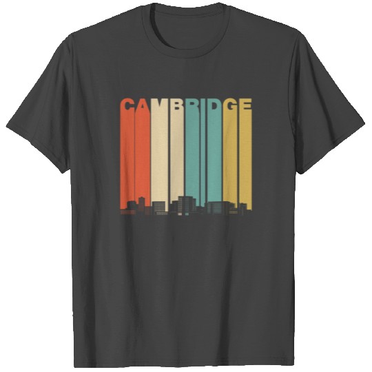 Retro Style Cambridge Massachusetts Skyline T Shirts
