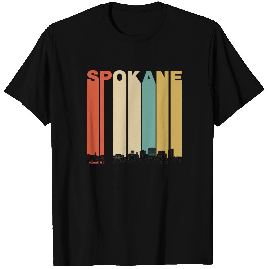 Vintage 1970's Style Spokane Washington Skyline T Shirts