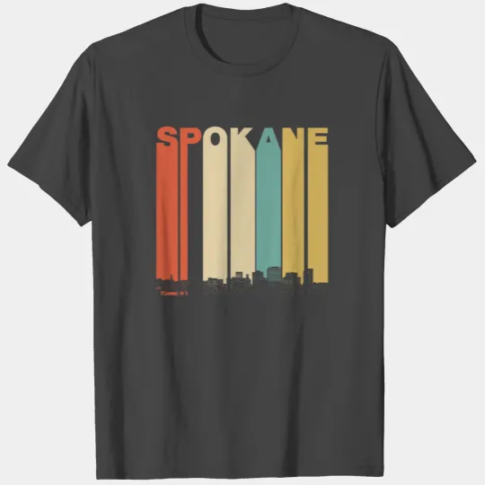 Vintage 1970's Style Spokane Washington Skyline T Shirts