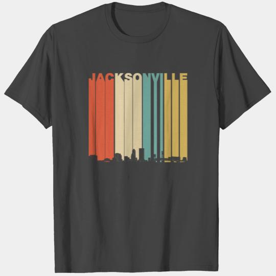 Vintage 1970's Style Jacksonville Florida Skyline T Shirts