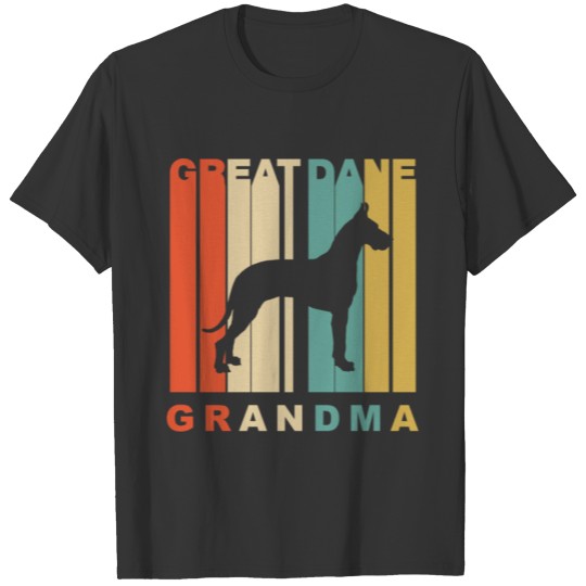 Retro Style Great Dane Grandma Dog Grandparent T Shirts
