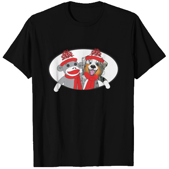 Sock Monkey and Aussie Dog T Shirts