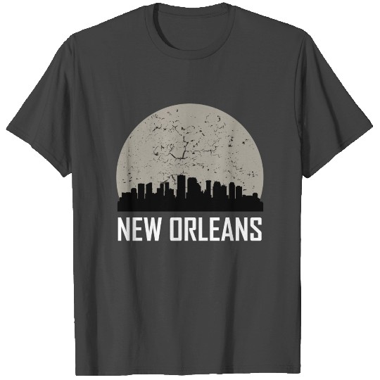 New Orleans Full Moon Skyline T Shirts