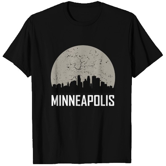 Minneapolis Full Moon Skyline T Shirts
