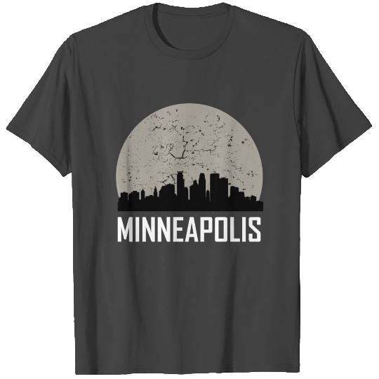 Minneapolis Full Moon Skyline T Shirts