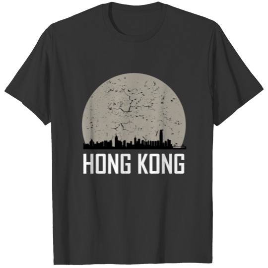 Hong Kong Full Moon Skyline T-shirt