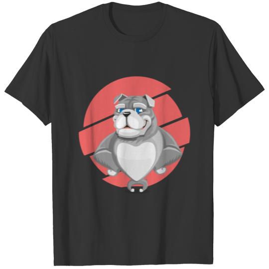 Cute English Grey Bulldog Artwork T Shirts