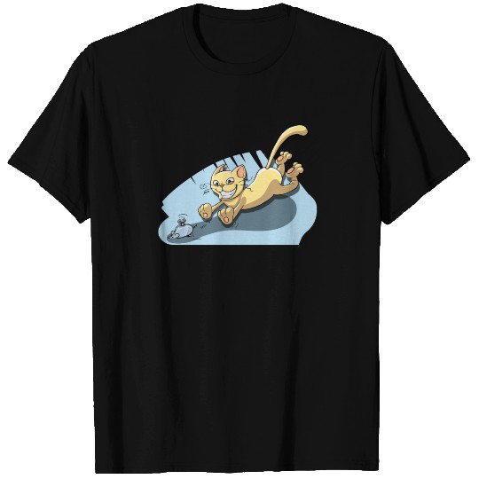 Cat Running After Rat - Tom and Jerry Illustration T Shirts