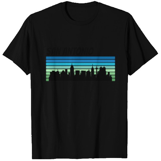 Retro San Antonio Skyline T Shirts