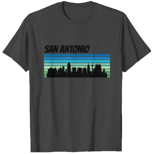 Retro San Antonio Skyline T Shirts