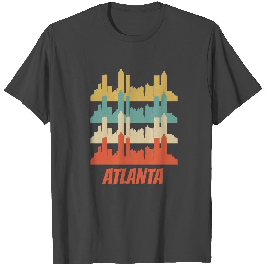 Retro Atlanta GA Skyline Pop Art T Shirts