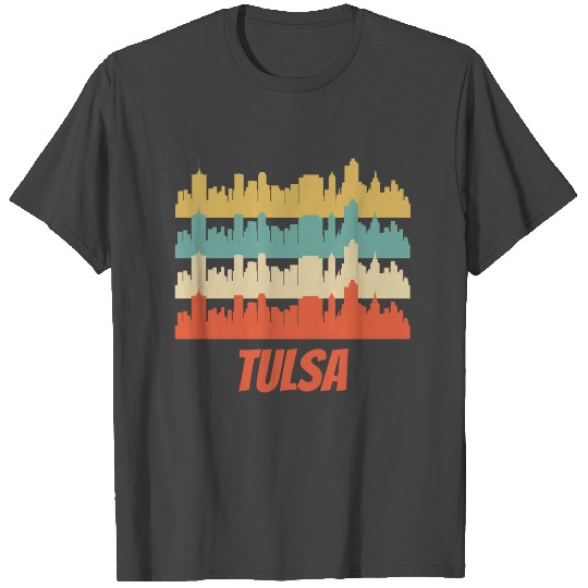 Retro Tulsa OK Skyline Pop Art T Shirts