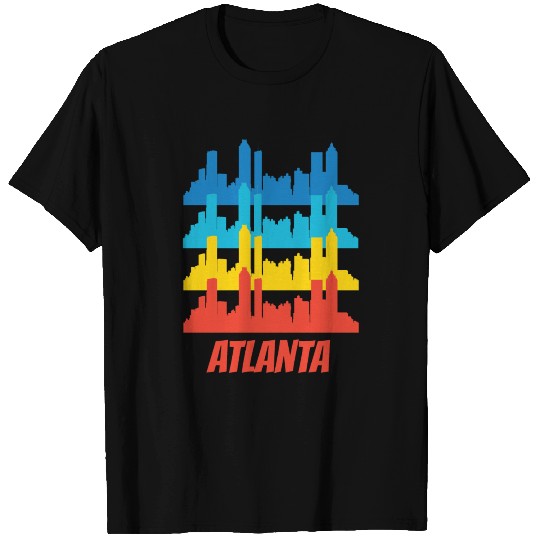 Retro Atlanta GA Skyline Pop Art T Shirts