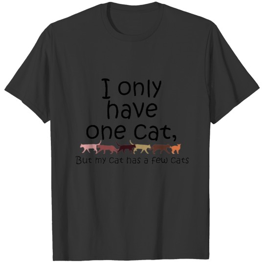 I only have one cat but my cat has a few cats T-shirt