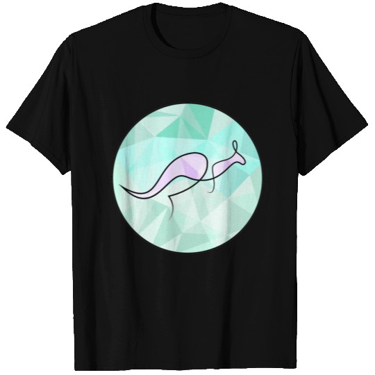 Kangaroo outline in a circle T Shirts