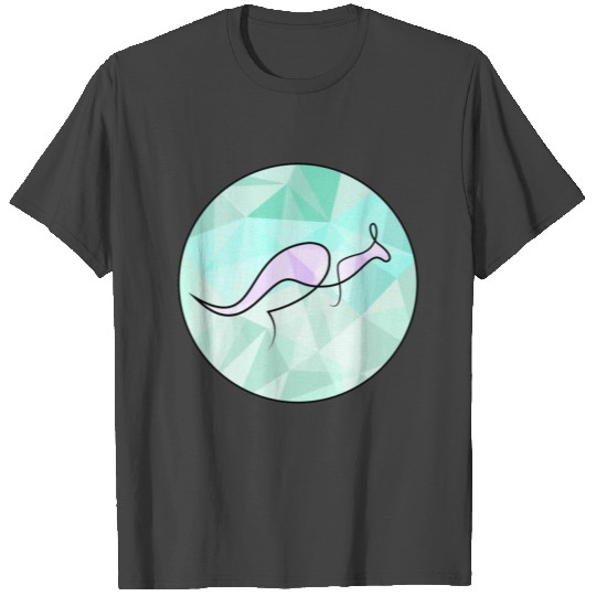 Kangaroo outline in a circle T Shirts