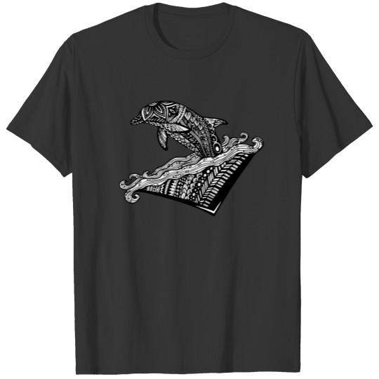 Playful Dolphin Zentangle (abstract doodle) T-shirt
