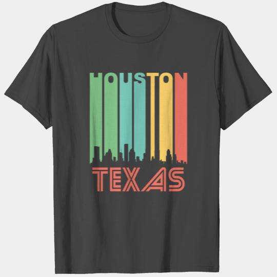 Retro Houston Skyline T Shirts