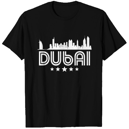 Retro Dubai Skyline T Shirts