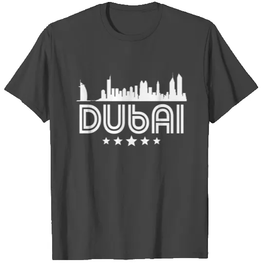 Retro Dubai Skyline T Shirts