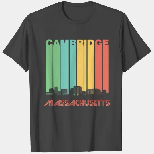 Retro Cambridge Massachusetts Skyline T Shirts