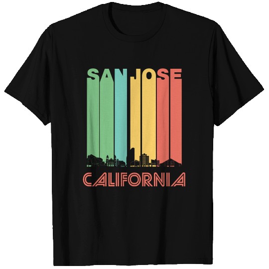 Retro San Jose California Skyline T Shirts