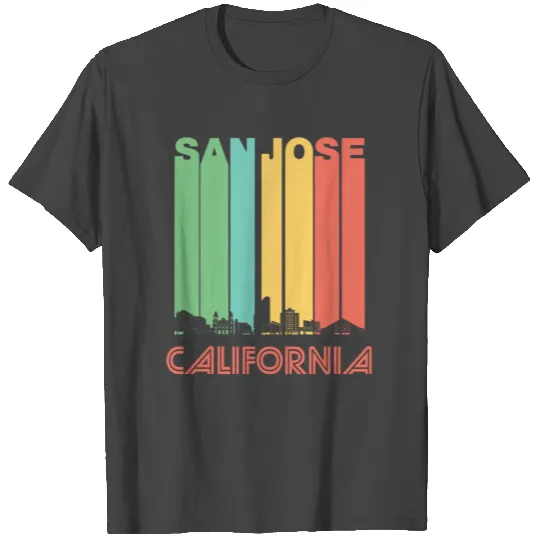 Retro San Jose California Skyline T Shirts