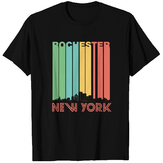 Retro Rochester New York Skyline T Shirts
