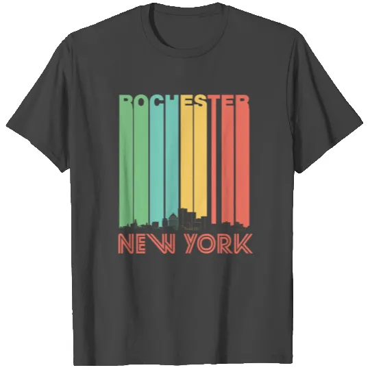 Retro Rochester New York Skyline T Shirts