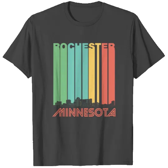Retro Rochester Minnesota Skyline T Shirts