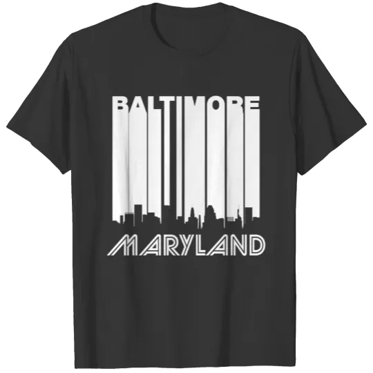 Retro Baltimore Skyline T Shirts