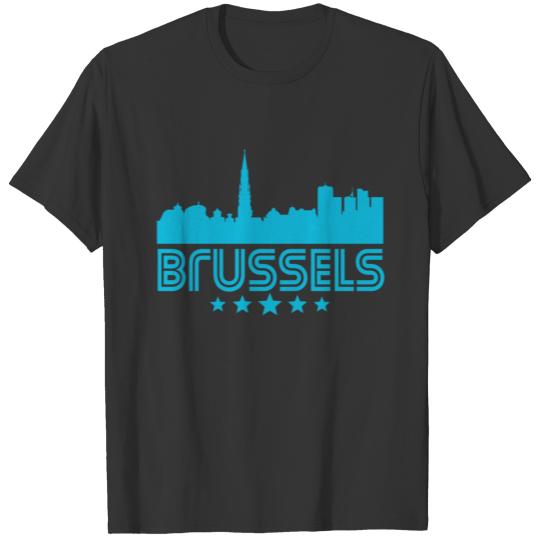 Retro Brussels Skyline T Shirts