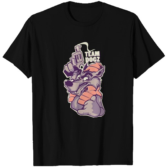 gun dog wolf gangster team dogs inscription T Shirts