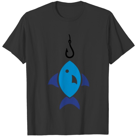 Fish on fishing hook T-shirt