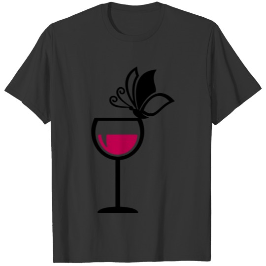 wine glass - butterfly T-shirt