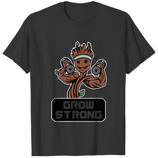 Groot Grow Strong Galaxy Gym Fitness Mashup T Shirts