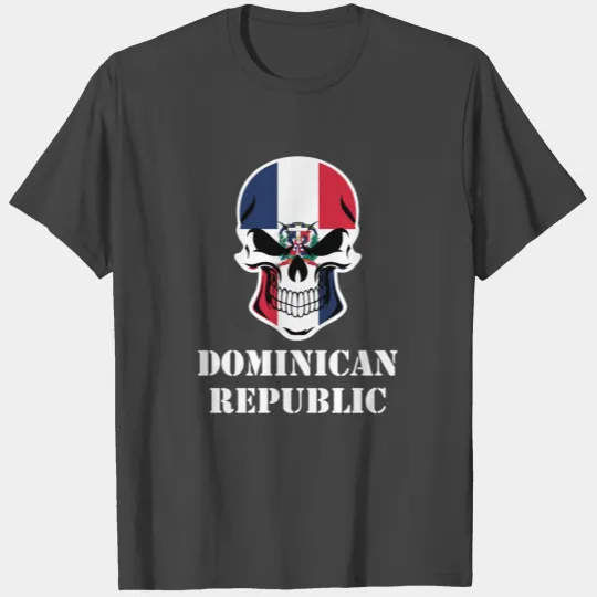 Dominican Flag Skull Dominican Republic T Shirts