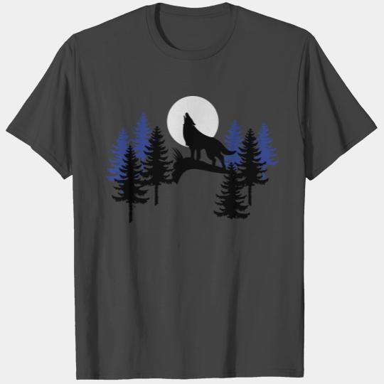 wildness Alaska Wolf moon wildlife T Shirts