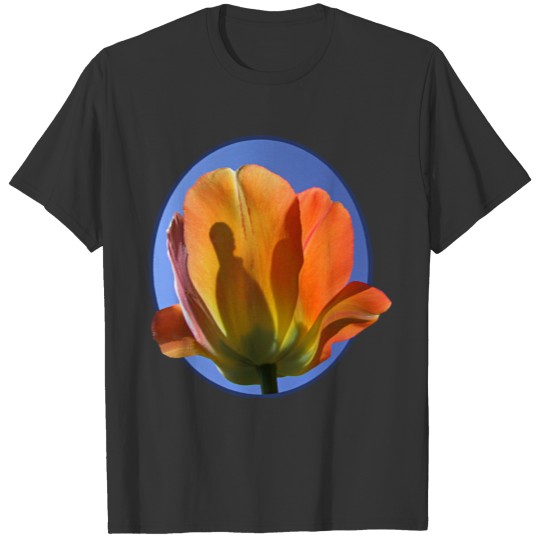 Orange Tulip Against the T Shirts