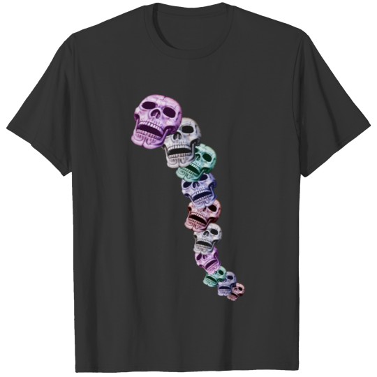 skulls in a curved line T-shirt