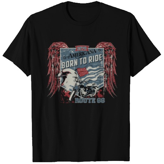 americana born to ride route 66 T Shirts