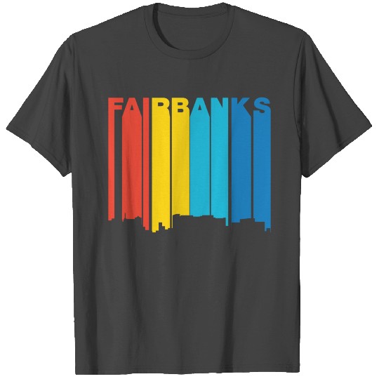 Retro 1970's Style Fairbanks Alaska Skyline T Shirts