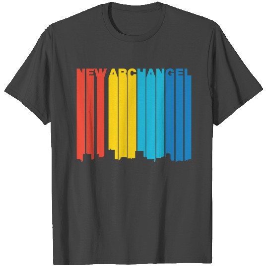 Retro 1970's Style New Archangel Alaska Skyline T Shirts