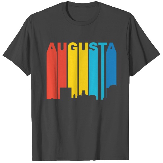 Retro 1970's Style Augusta Georgia Skyline T Shirts